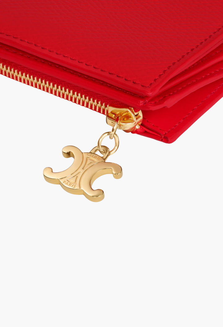 Compact Wallet Triomphe Charms In Grained Calfskin - GLAM MODA