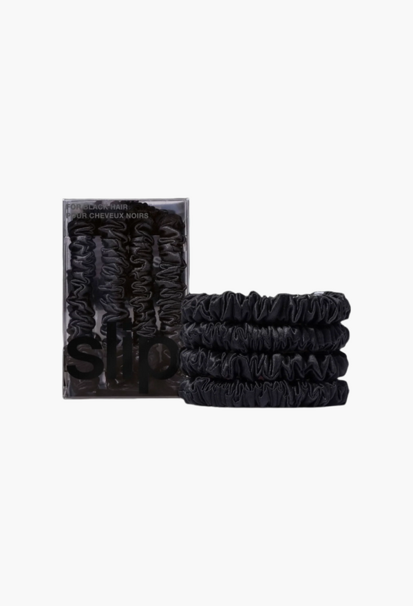 Black - Slip Pure Silk Skinny Scrunchies