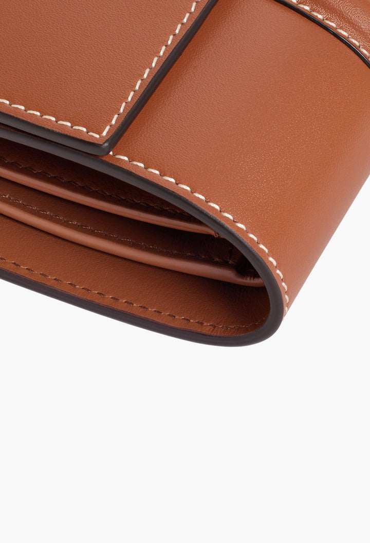 Small Trifold Wallet 16 In Satinated Calfskin - GLAM MODA