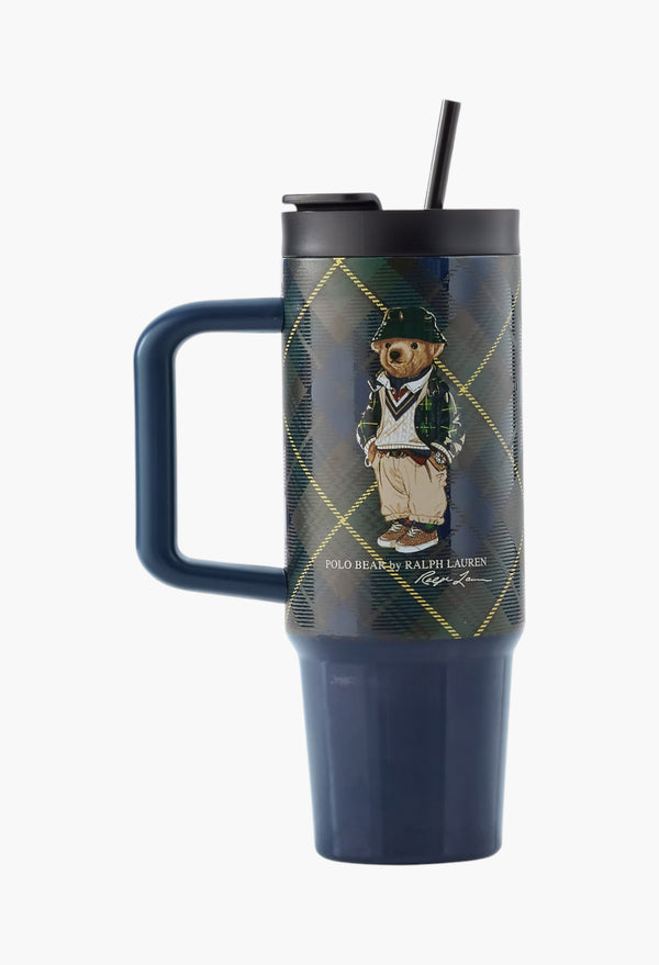 Multi - Highmoore Polo Bear Water Bottle & Straw