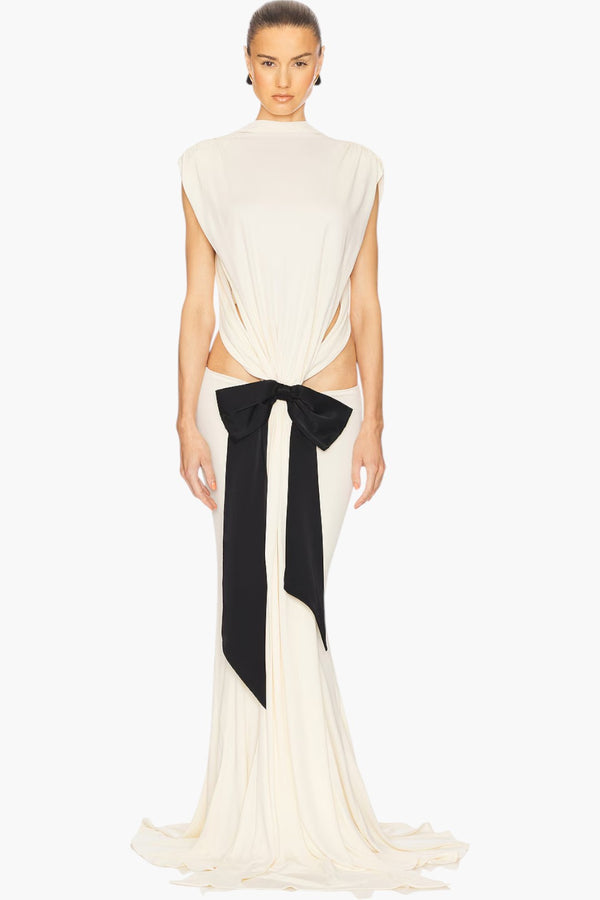 The Constantina Jersey Dress With Bow
