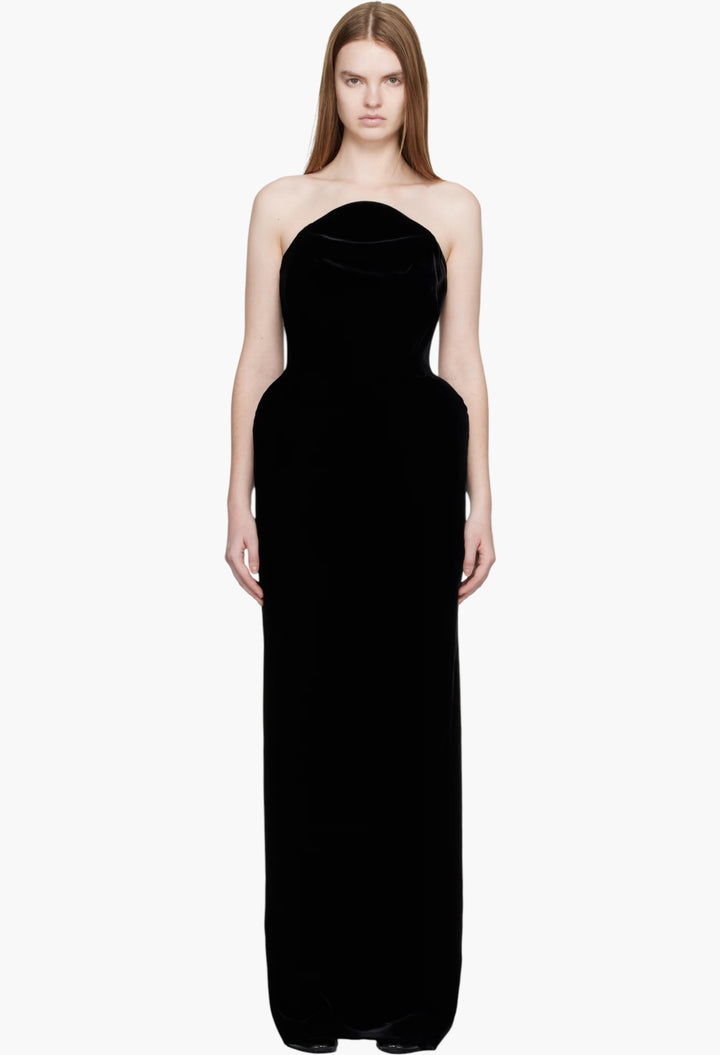 Black Lounge Velvet Maxi Dress - GLAM MODA