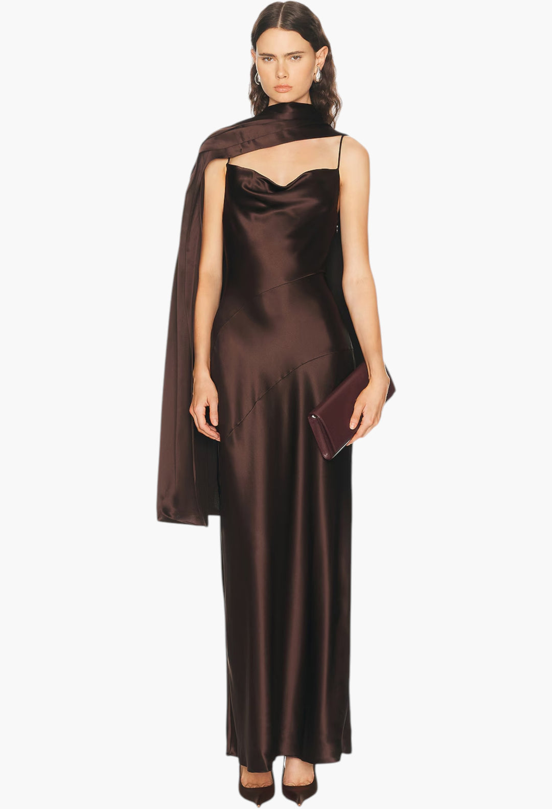 Nelia Maxi Cape Slip Dress - GLAM MODA