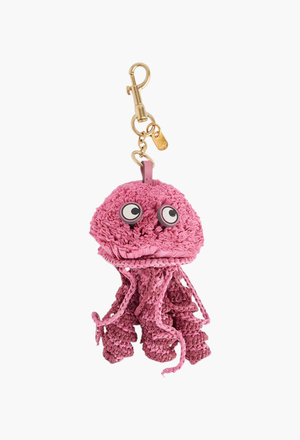 Jellyfish Raffia Bag Charm