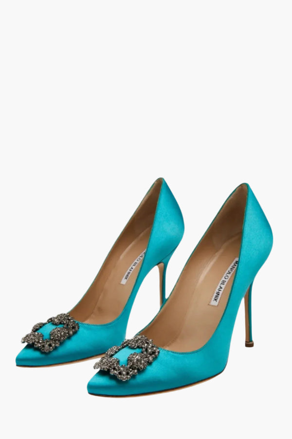 MANOLO BLAHNIK Hangisi Satin Pumps