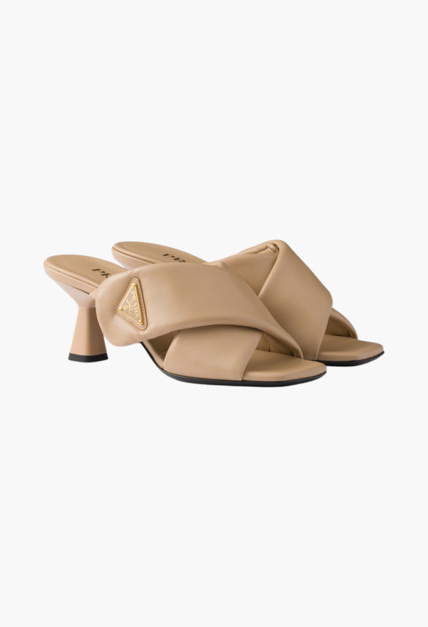 Sand Beige - Padded Nappa Leather Sandals
