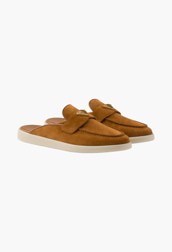 Cognac - Suede Mules