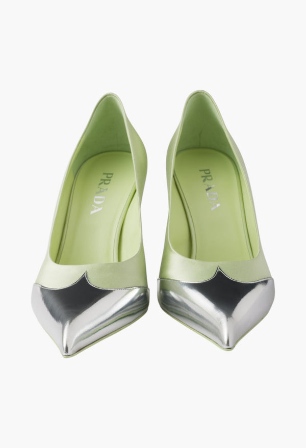Dew - Satin And Metallic Leather Pumps