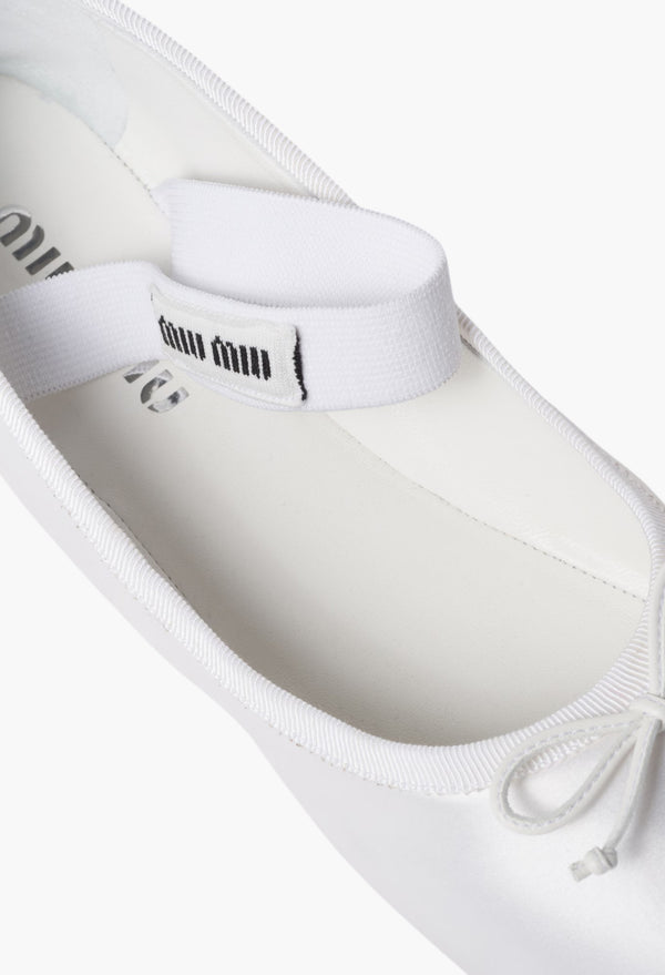 White - Satin Ballerinas