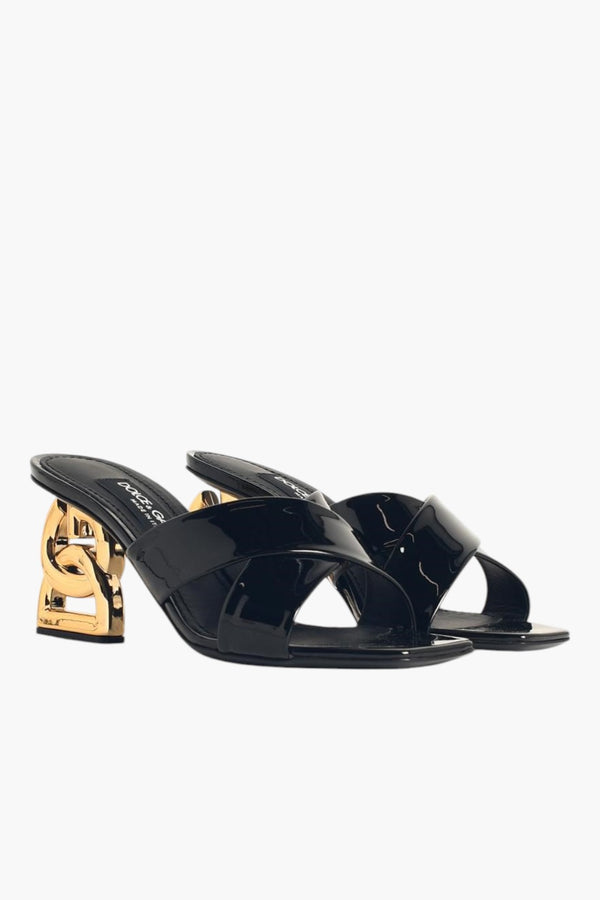 BLACK LEATHER SANDALS