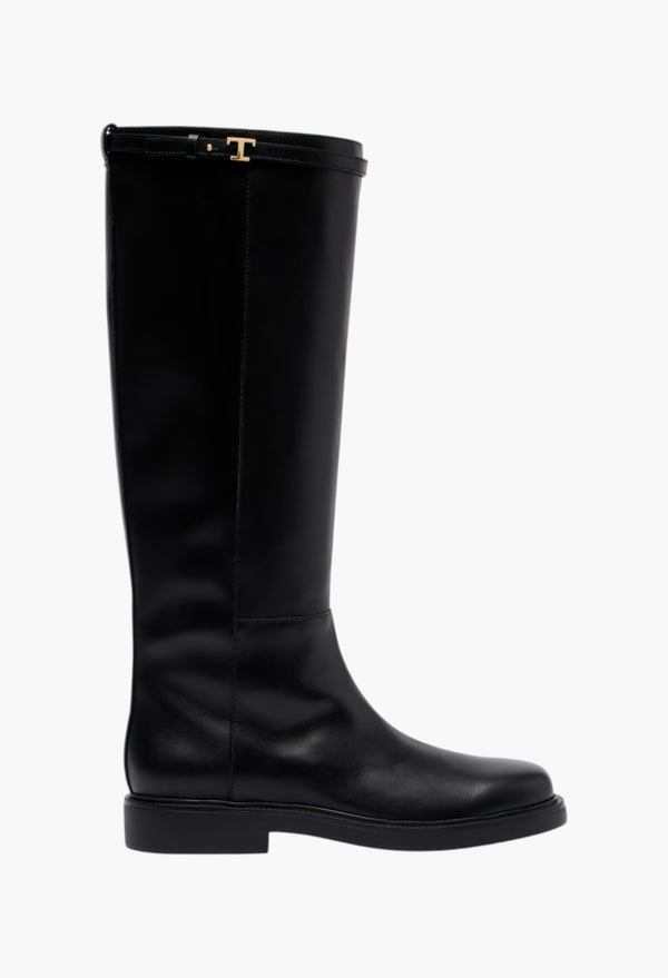 Leather knee-high boots