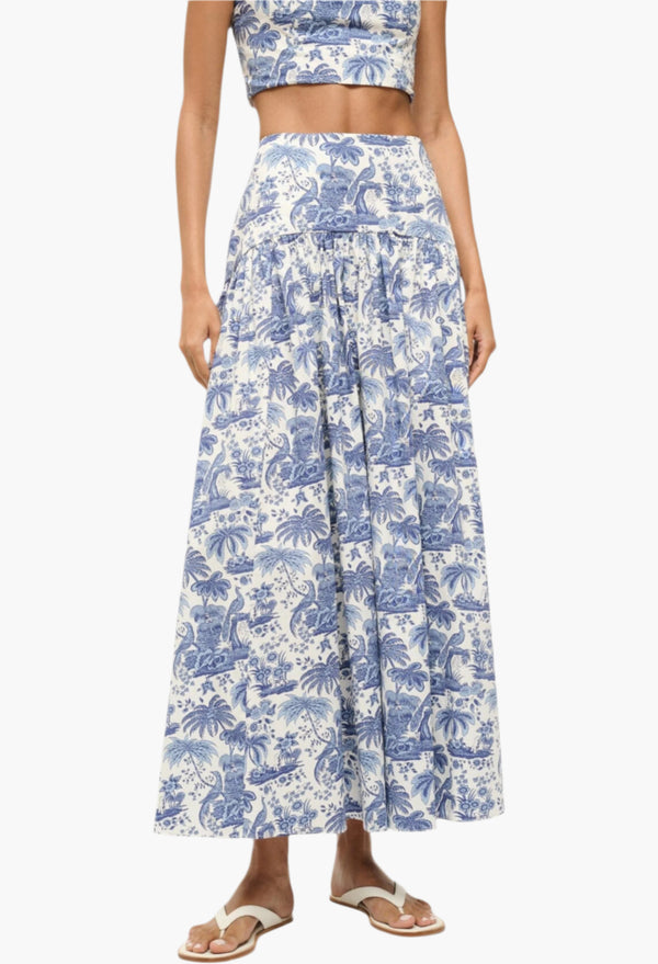 Blue Toile - Procida Linen Skirt Pop Sardines