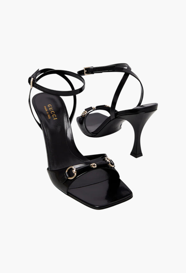 Selene Horsebit patent leather sandals