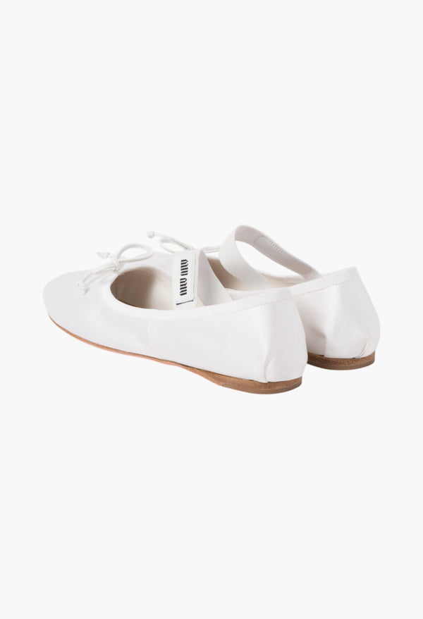 White - Satin Ballerinas