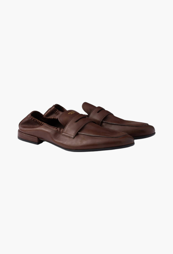 Cognac - Shuffle Antiqued Leather Loafers