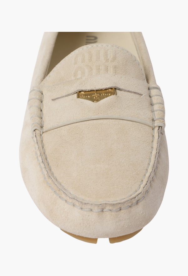Chalk - Suede Driving Shoes