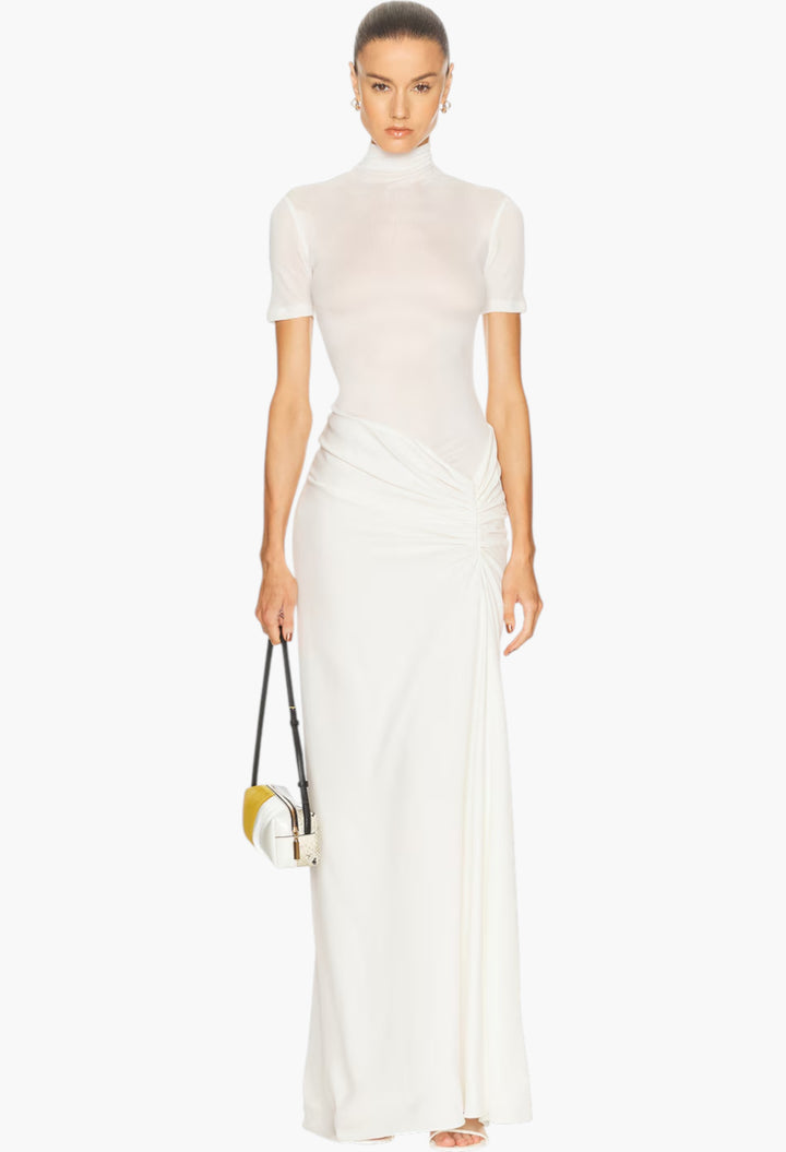 Fusion Ruched Tee Gown - GLAM MODA