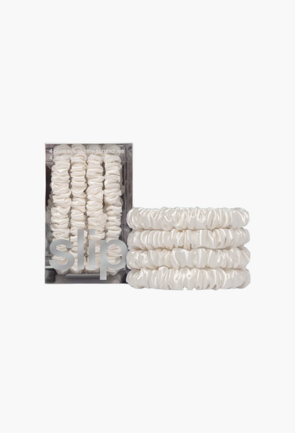 White - Slip Pure Silk Skinny Scrunchies