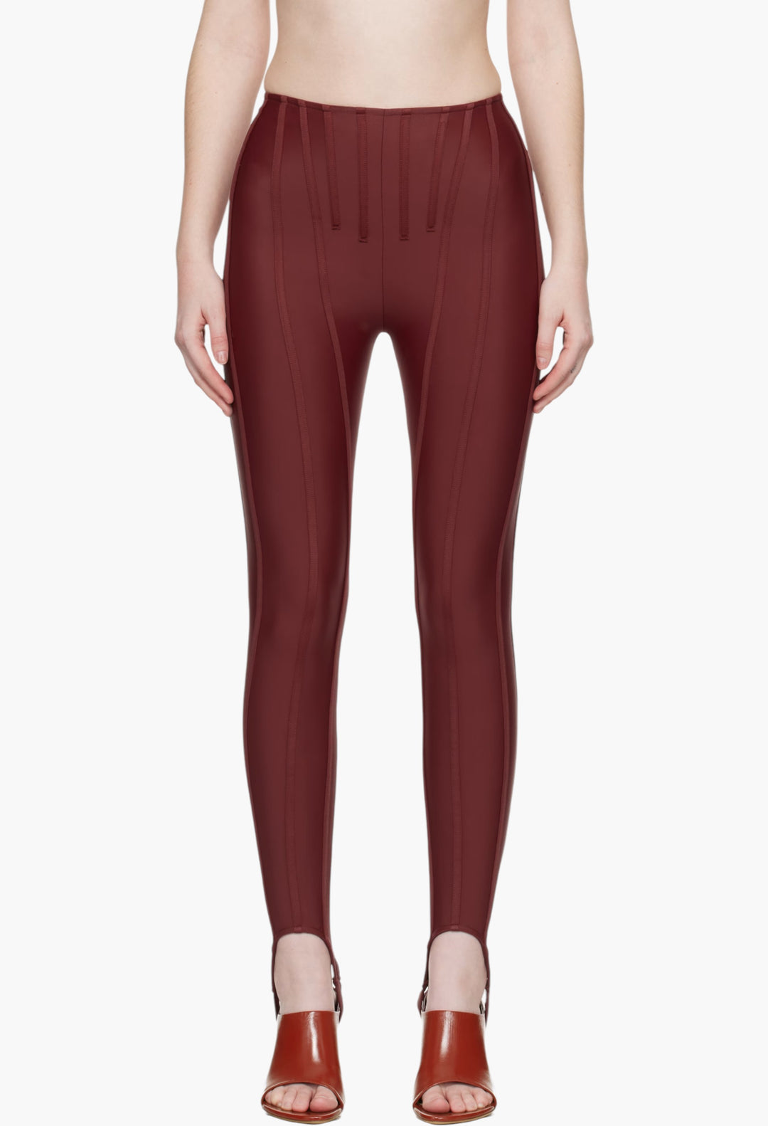 Exclusive Burgundy Corseted Leggings - GLAM MODA