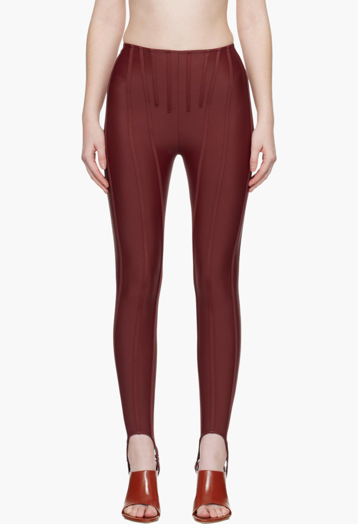 Exclusive Burgundy Corseted Leggings - GLAM MODA