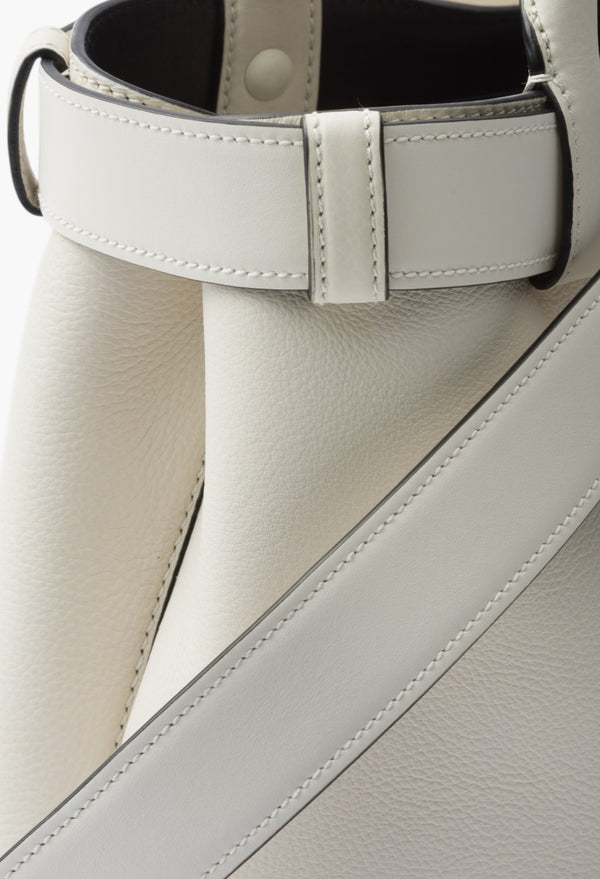 White/Black - Prada Buckle Small Leather Handbag With Belt
