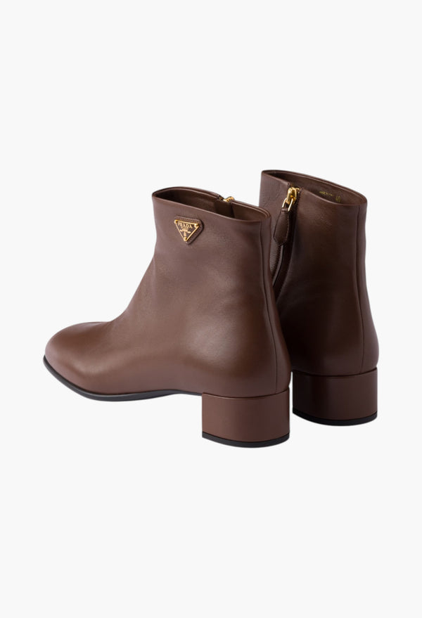 Cocoa Brown - Nappa Leather Booties