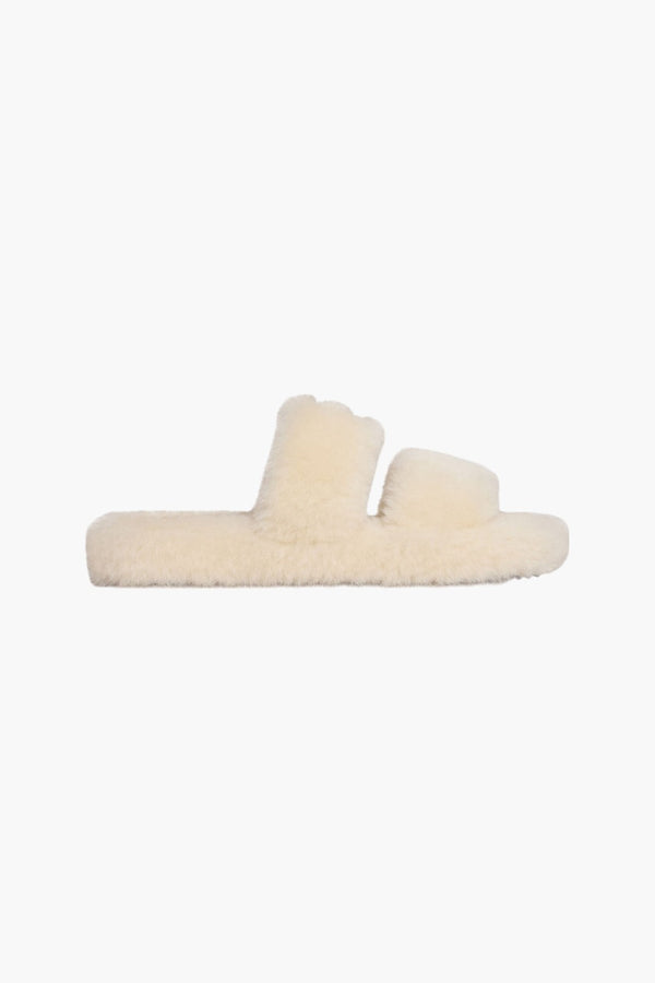 Fur Triomphe Open Slide in Shearling Slides