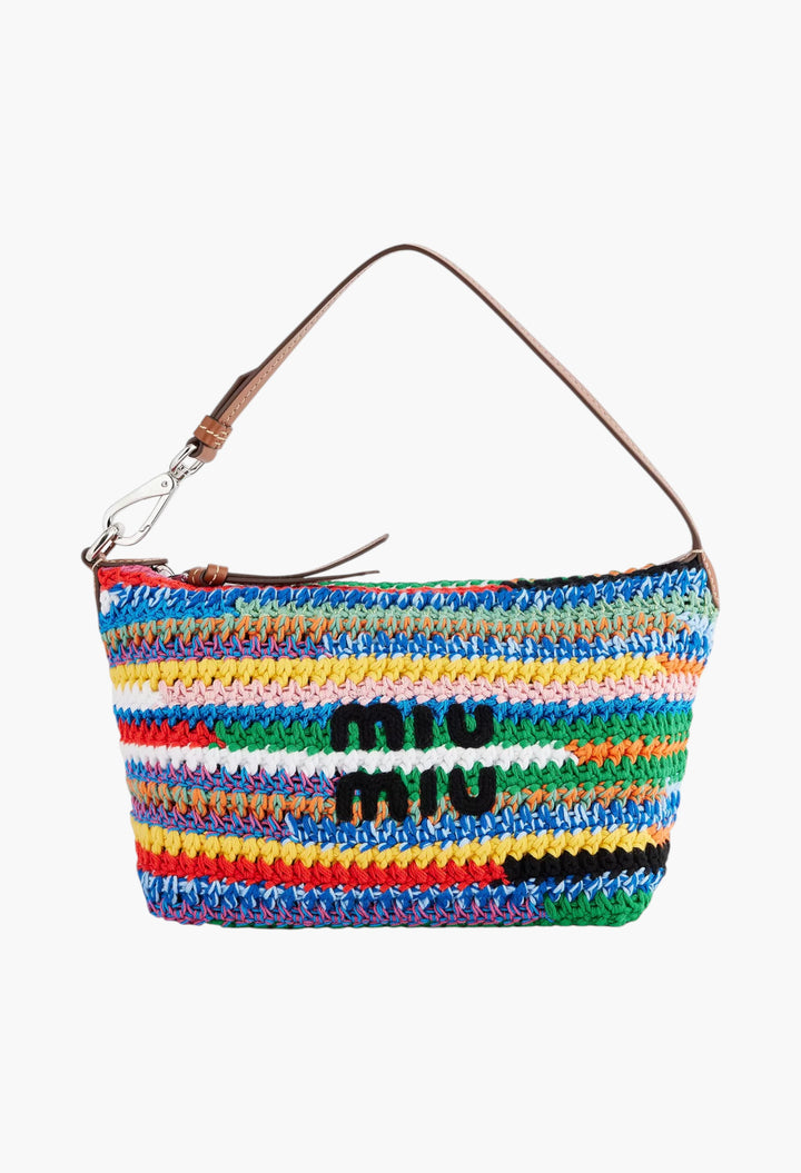 Logo-Embroidered Crochet Tote Bag - GLAM MODA