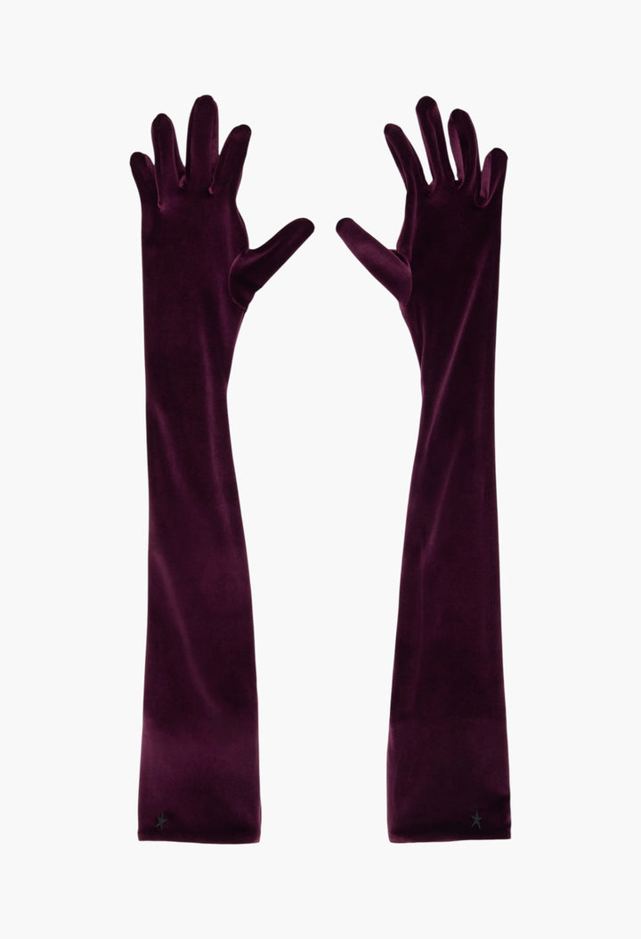 Burgundy Velour Gloves - GLAM MODA