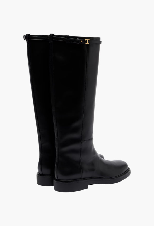 Leather knee-high boots