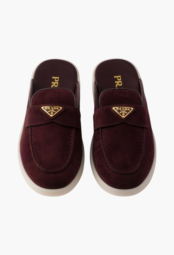 Burgundy - Suede Mules