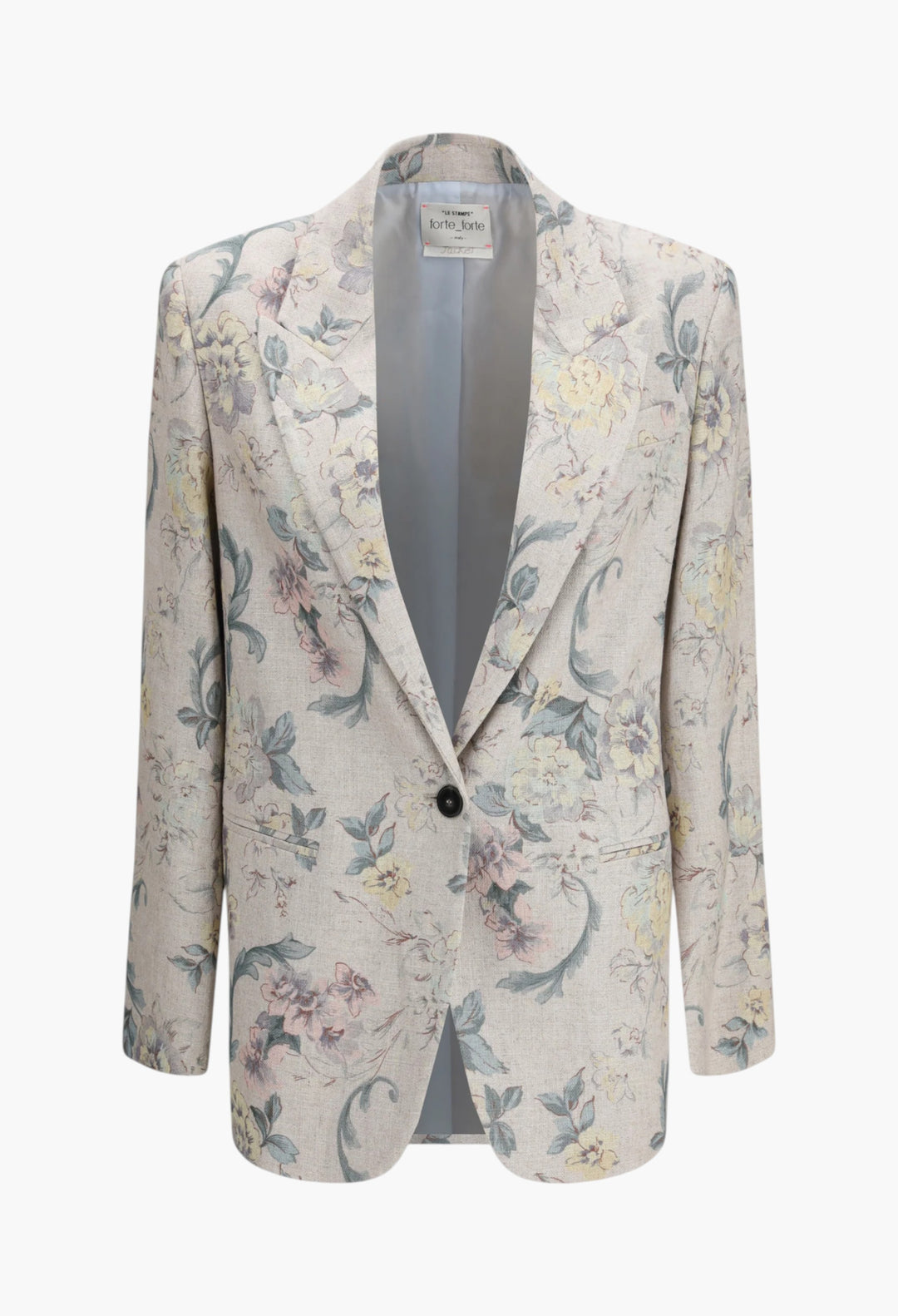 Peonia My Love Motif Hopsack Linen-Blend Jacket - GLAM MODA