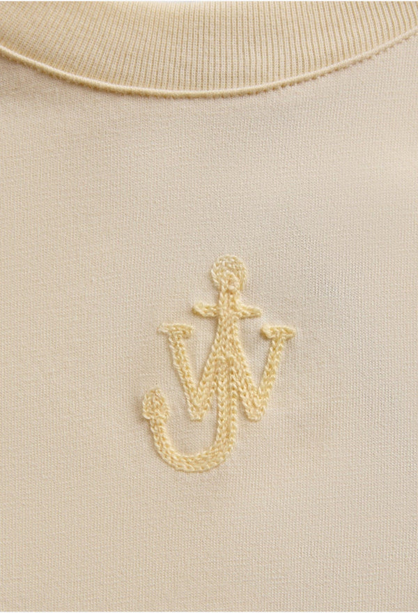Anchor Embroidery Panelled Cropped Tee
