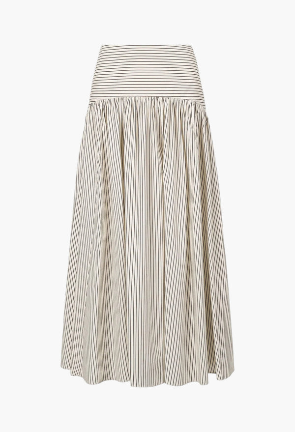 Ivory Dark Oak Micro Stripe - Procida  Skirt