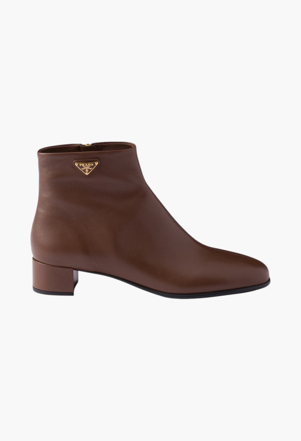 Cocoa Brown - Nappa Leather Booties
