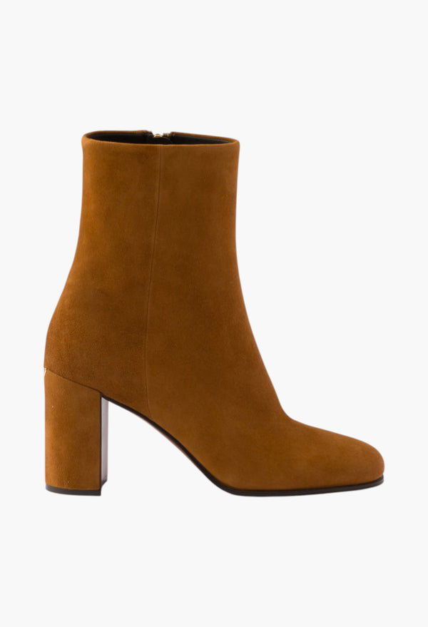 Cognac - Suede Booties