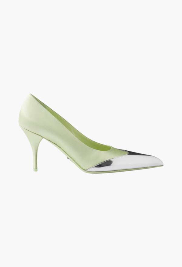 Dew - Satin And Metallic Leather Pumps
