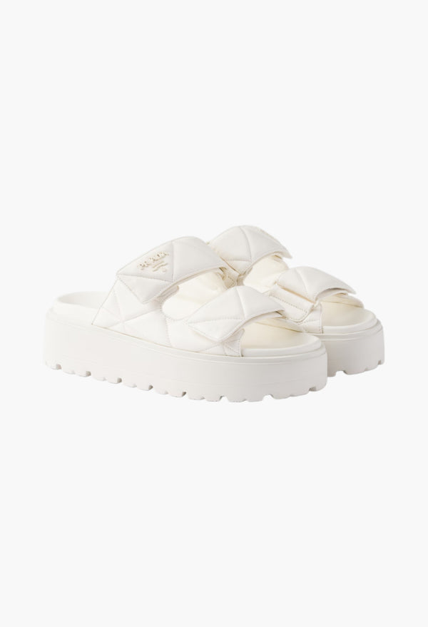 Ivory- Padded Nappa Leather Slides