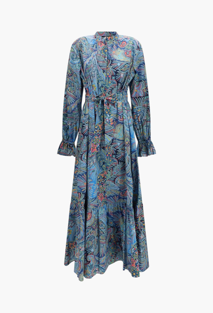 Paisley Print Cotton-Blend Shirt Dress - GLAM MODA