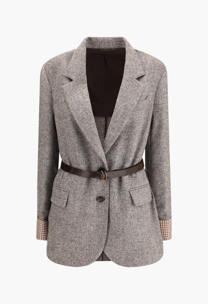 Patterned Wool Jacket - GLAM MODA