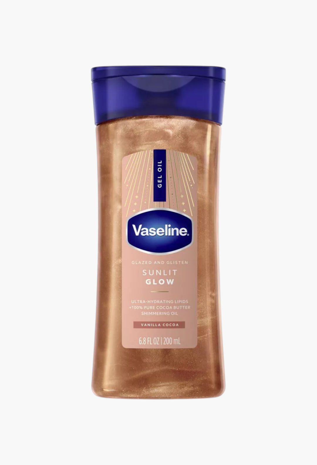 Vaseline Glazed & Glisten Vanilla Cocoa Shimmering Gel Body Oil - Sunlit Glow - 6.8 fl oz - GLAM MODA