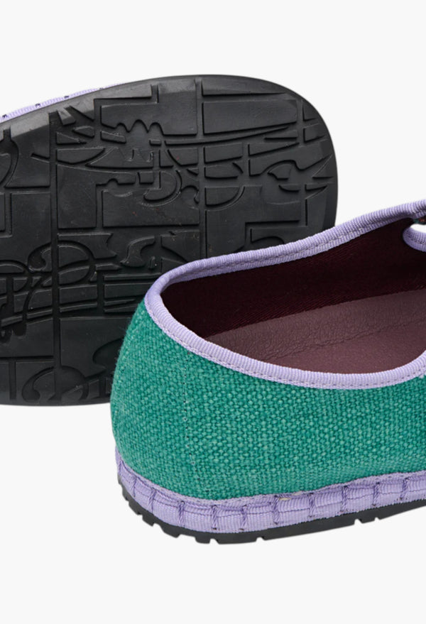 Green With Lilac Piping - Cinderella Ivetta