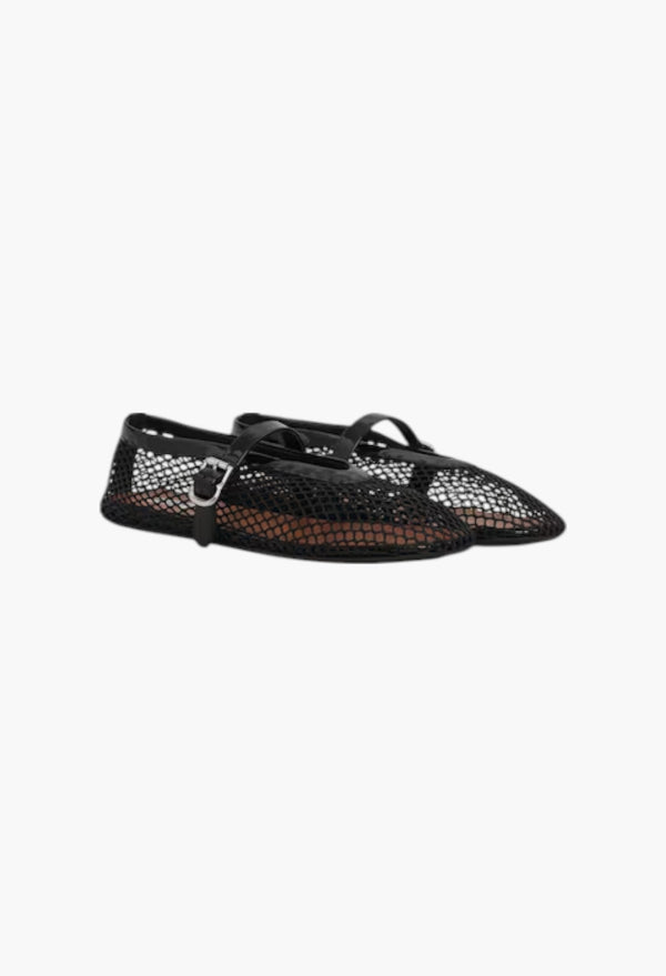 Black - Ballet Flats In Fishnet