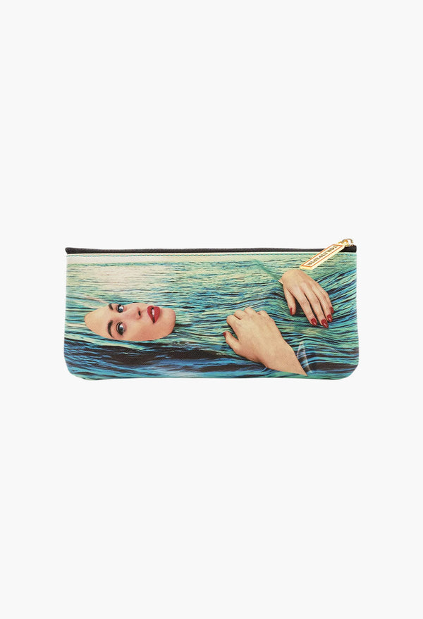 Seletti Wears Toiletpaper Sea Girl Faux-Leather Cosmetics Bag