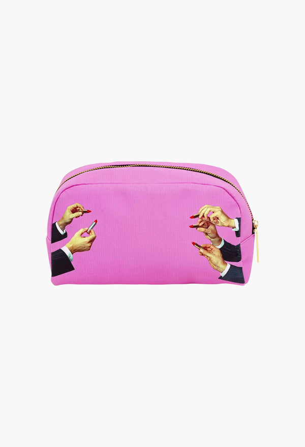 Toiletpaper Lipstick-Print Faux-Leather Beauty Case