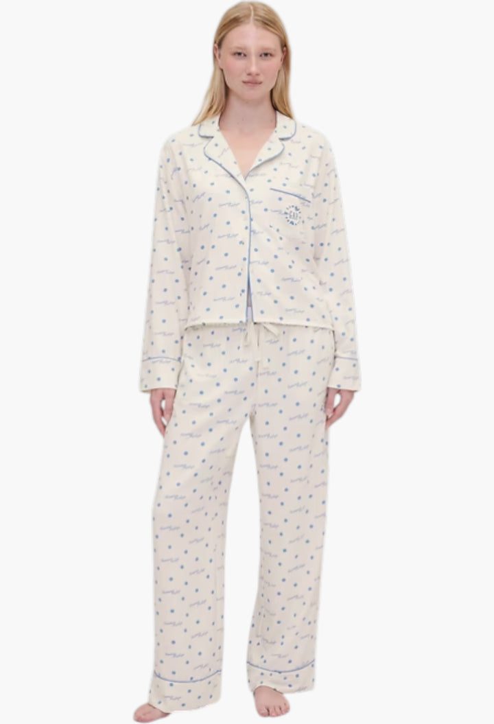Relaxed Flannel Dotted PJ Pants - GLAM MODA
