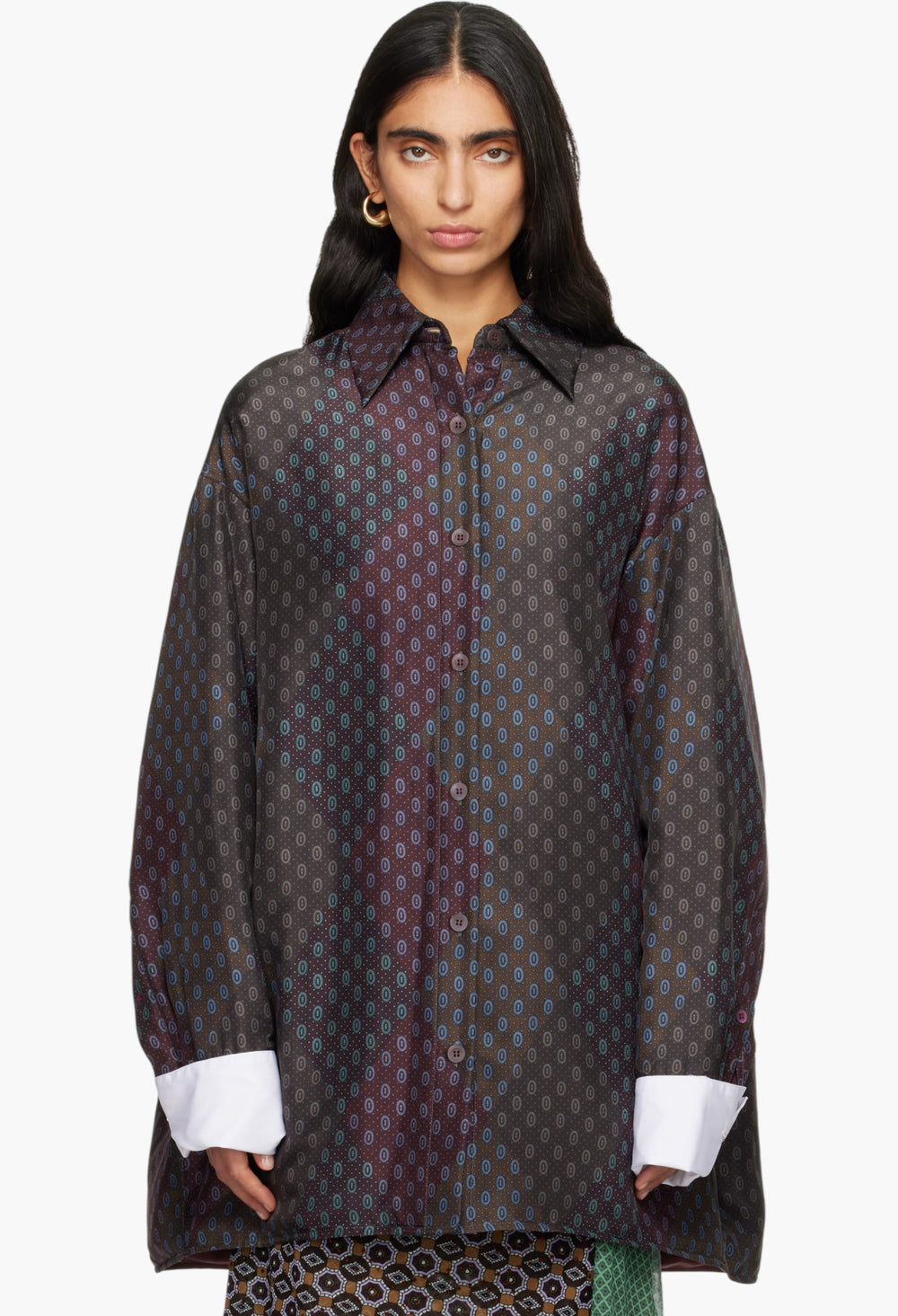 Burgundy Printed Jacket - GLAM MODA