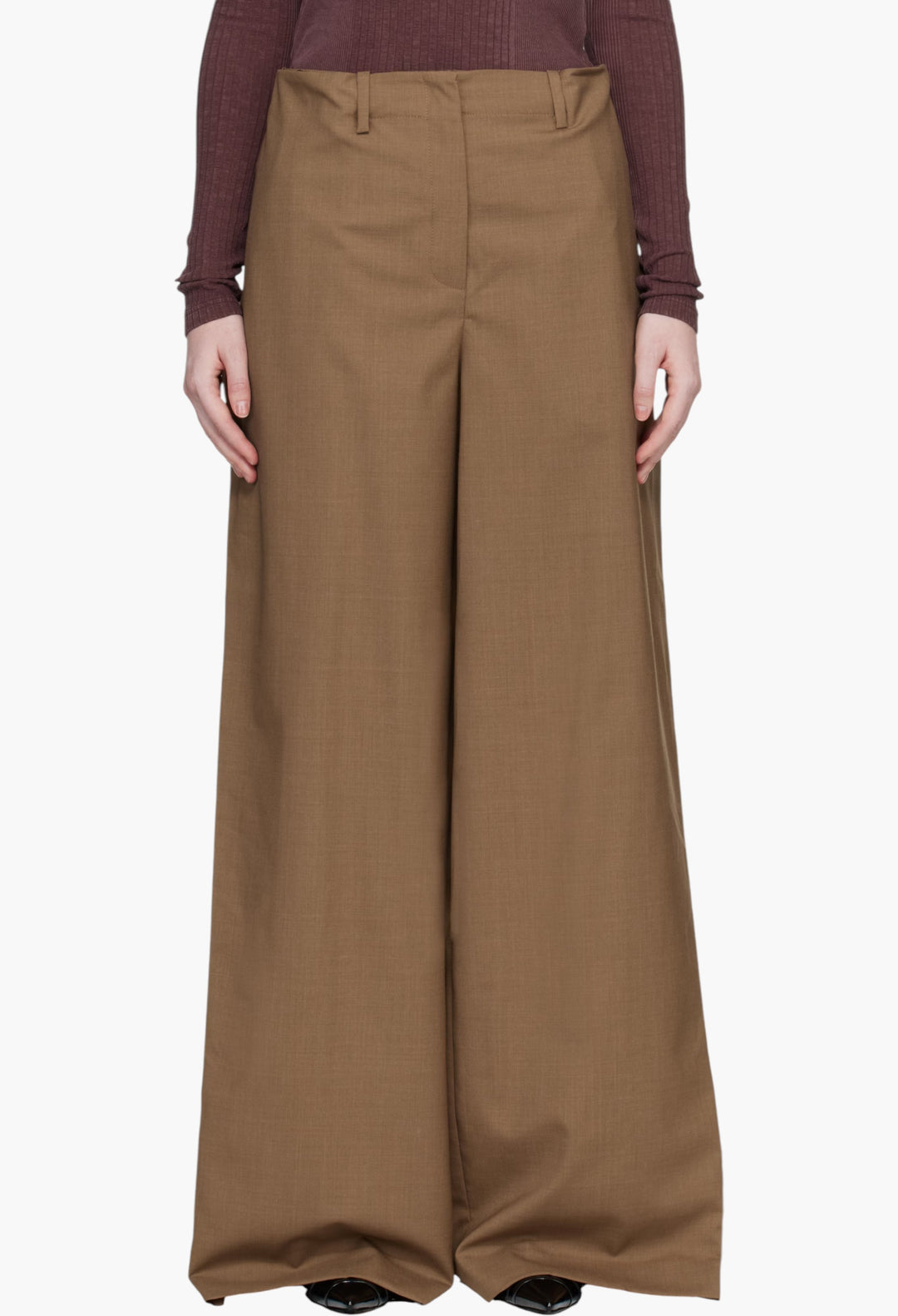 Brown Super Fine Mela Trousers - GLAM MODA