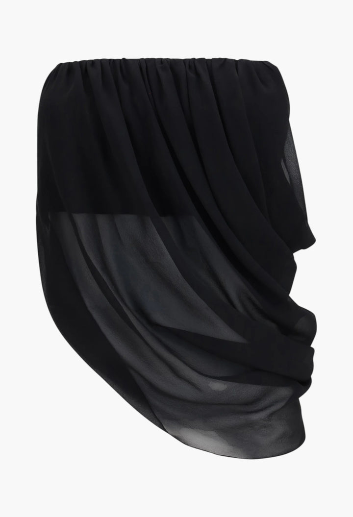 Sheer Draped Top - GLAM MODA