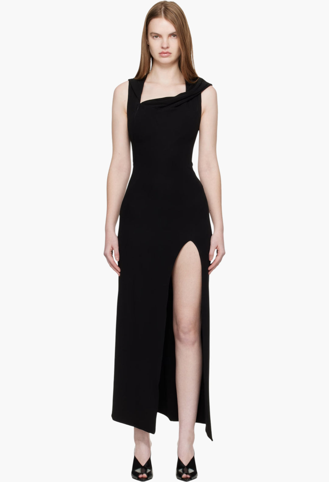 Black Hooded Sleeveless Maxi Dress – Casual & Chic – GLAM MODA Black Hooded Sleeveless Maxi Dress – Casual & Chic – GLAM MODA